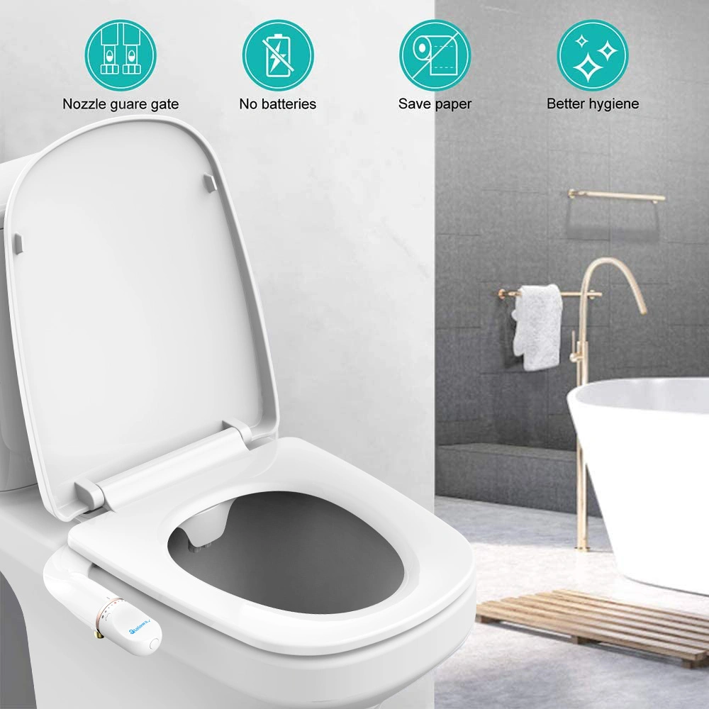 Atalawa Aw5650 Ultra Thin Non Electric Bidet Toilet Seat Attachment Dual Nozzles