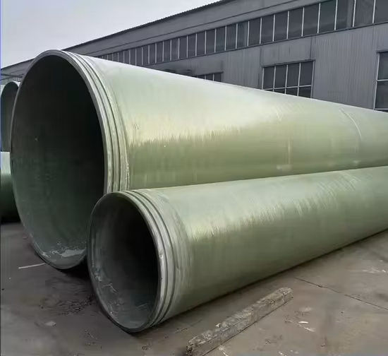 Зеленая пластиковая 200 мм композитная дренажная труба из стекловолокна GRP FRP Gre
